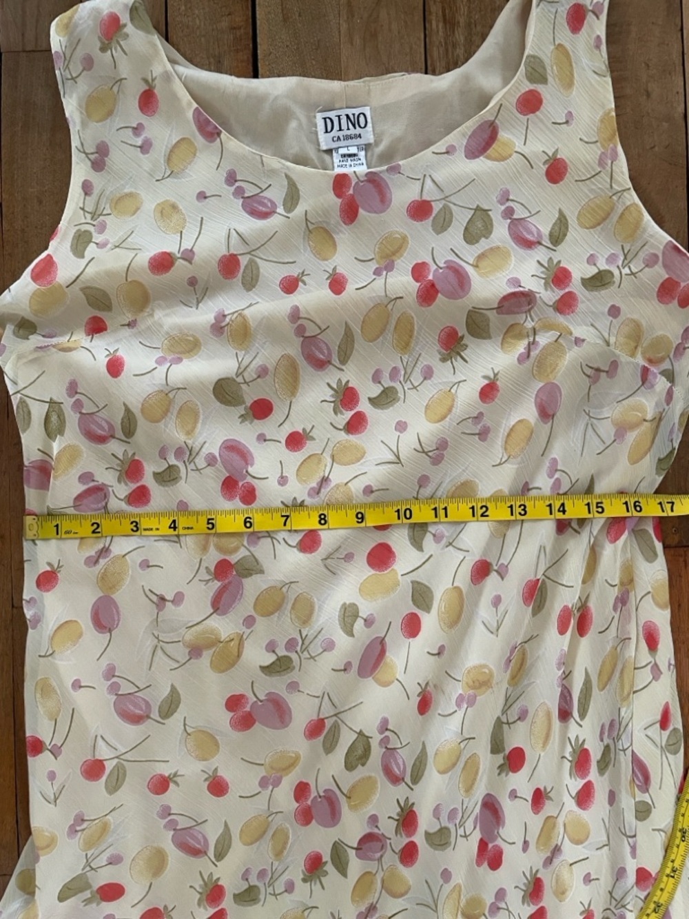 Vintage 90s DINO fruit dress-Size M - Picture 11 of 12